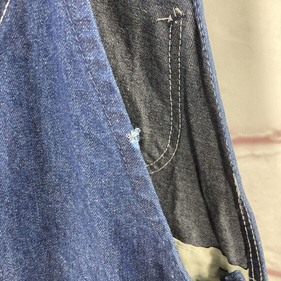 Mens KEY IMPERIAL Carpenter Bib Overalls 38x32 Denim Blue Utility Workwear - Picture 15 of 16